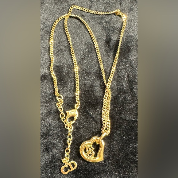 Christian Dior Gold Plated CD on Heart Pendant Necklace: Made in Germany - Picture 1 of 6